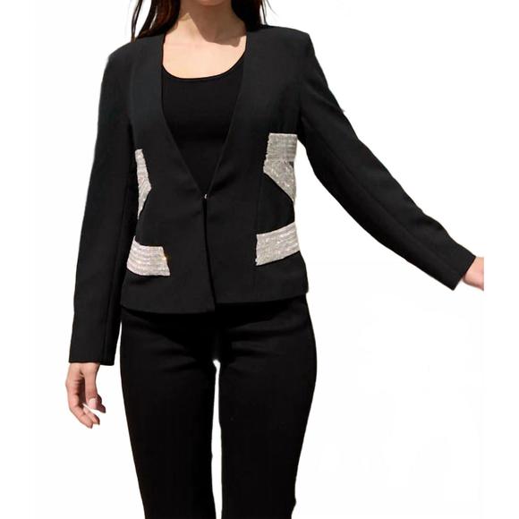 NEW OOLALA blazer with sequin detail in black